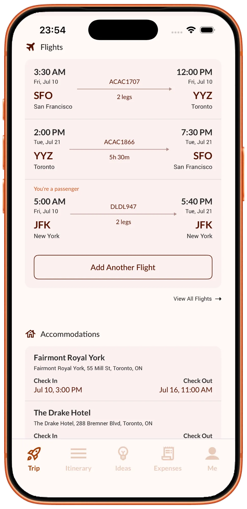 The Orbit files screen